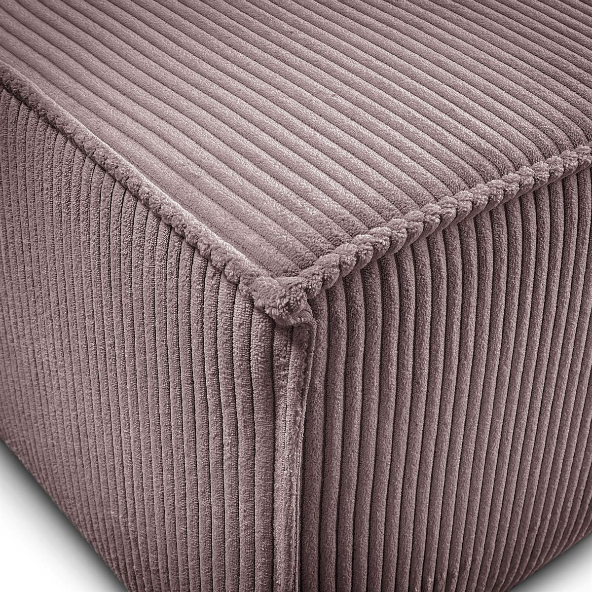 ECKSOFA Gepolstertes CARLO XL Cord mit Schlaffunktion und Bettkasten, Poso 27 - Rosa, Textil (277/143cm) - Lookway