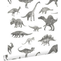 TAPETE Dinosaurier 50 x 900 cm - Grau, Papier (50/0.1cm) - ESTAhome