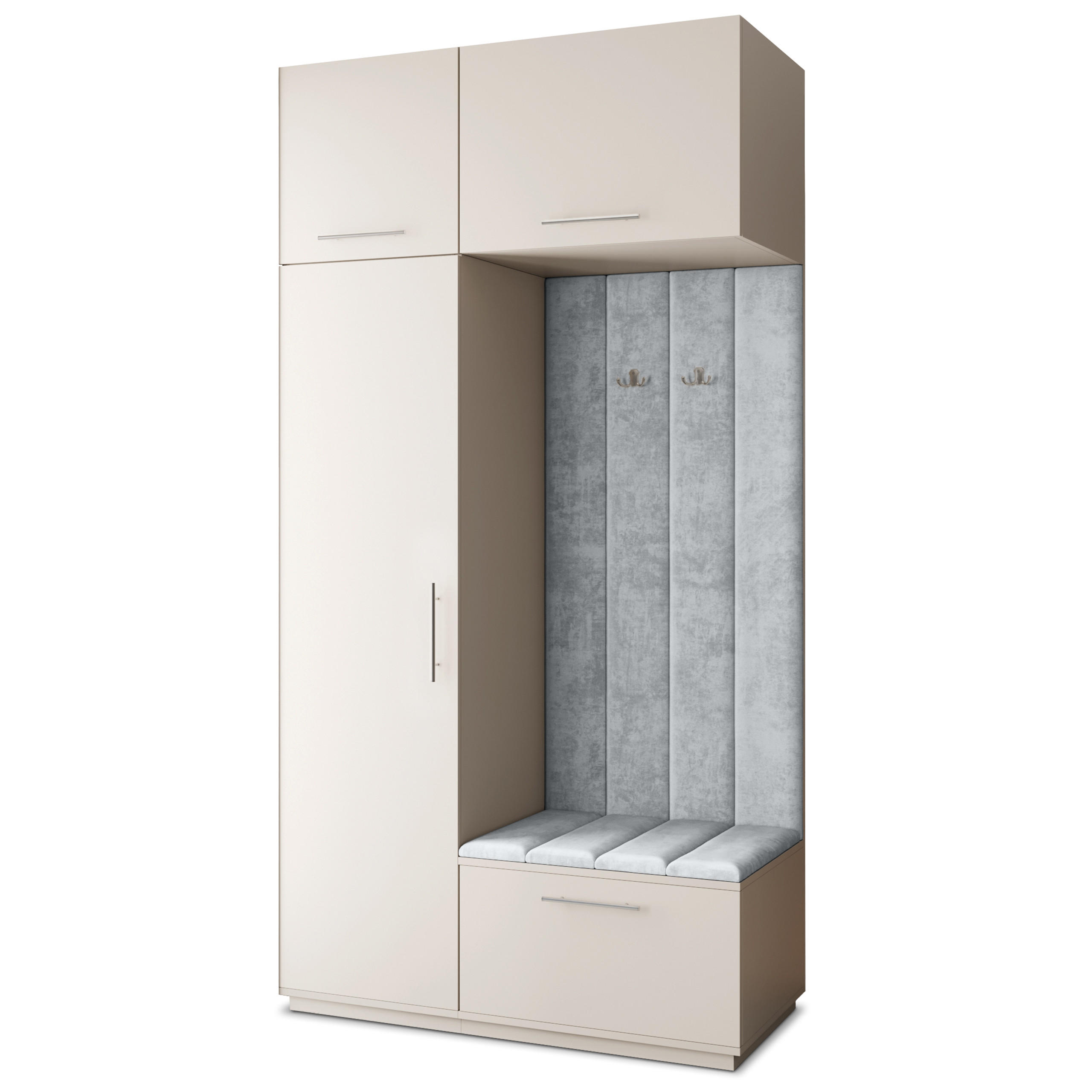 Masseno Garderobenschrank Kaschmir, Hellgrau 120x240x60 cm