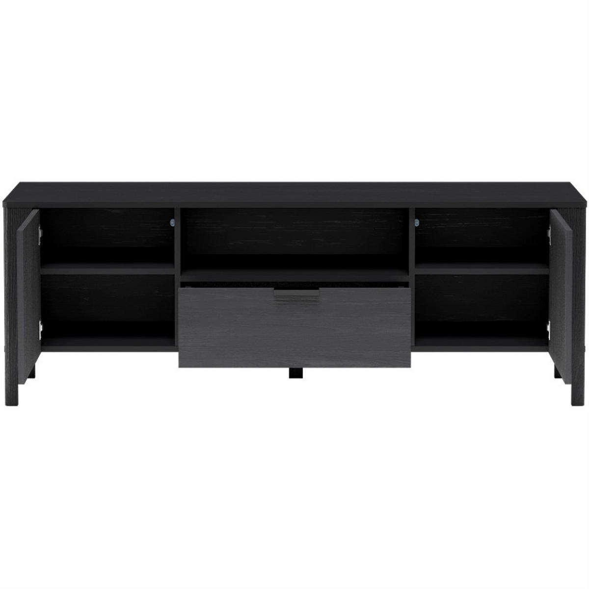 LOWBOARD Lume mit Schublade und Türen, 160 cm, schwarz - Schwarz, Holzwerkstoff (160/57/40.5cm) - Beautysofa