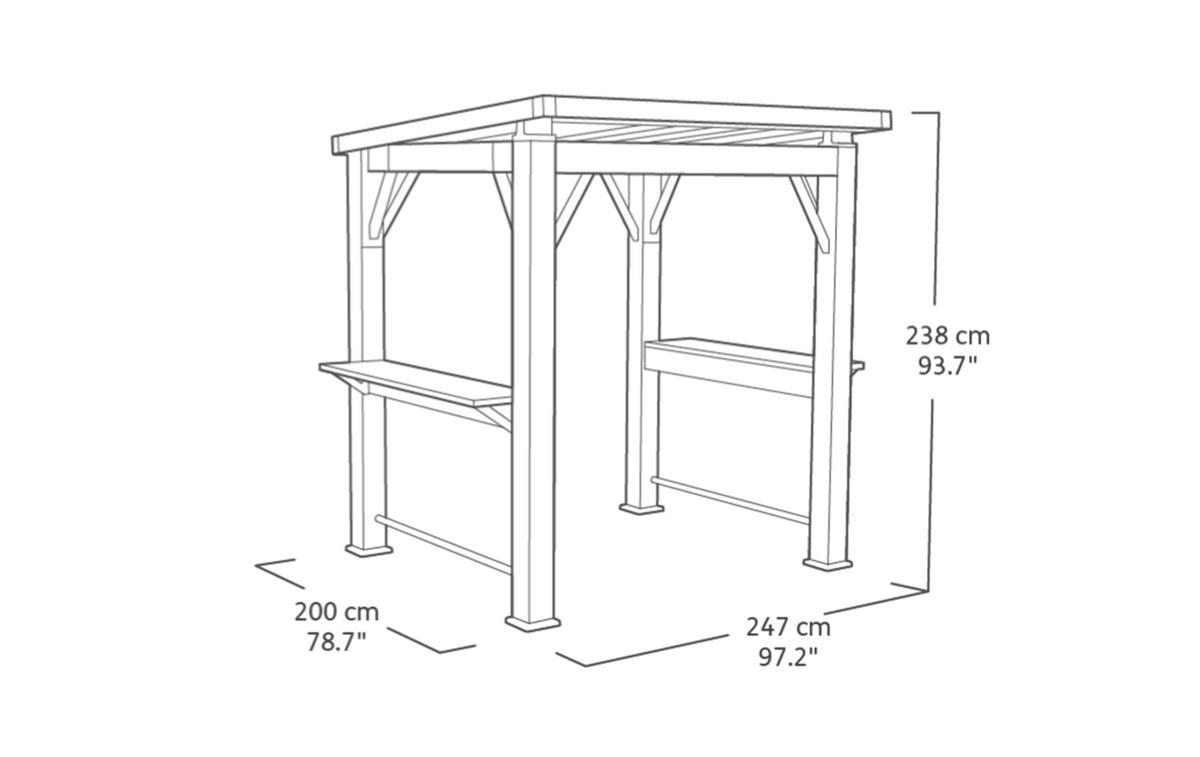 GRILL-PAVILLON - Grau, Kunststoff (200/238/247cm) - Keter