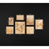 GEMÄLDE Rascheln des Laubs Schattenfugenrahmen Eichefarben 7-teilig - Eichefarben, Holz (130/70cm) - YS-art gallery