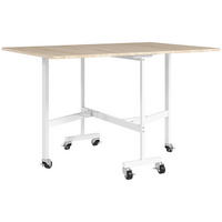 KLAPPTISCH Spanplatte, Stahl Eiche - Eichefarben/Weiß, Holzwerkstoff/Metall (120/80/73cm) - HOMCOM