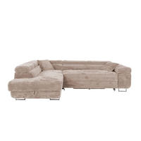 ECKSCHLAFSOFA Luis L, mit Schlaffunktion und Bettkasten – praktisch und bequem, Links, Braun - Schwarz/Braun, Textil (275/205cm) - AN-Moebel 4u