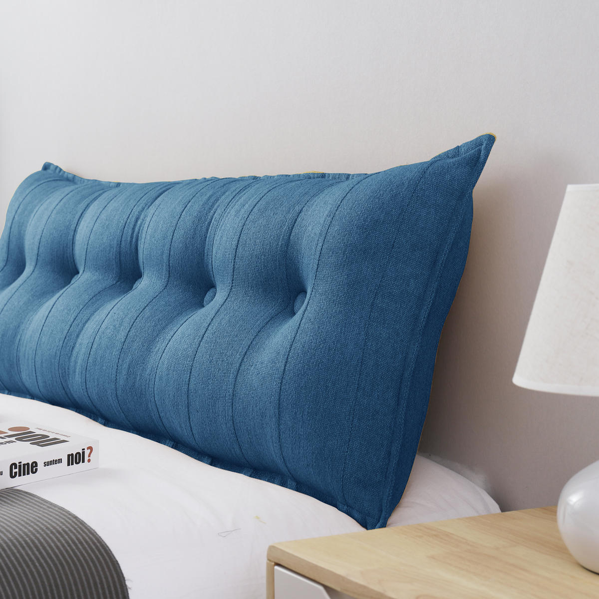 RÜCKENKISSEN Leinenlook Blau 160 cm - Blau, Textil (45/160cm) - Vercart