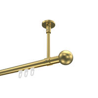 INNENLAUF-GARDINENSTANGEN-SET Sonette Luino 200 cm, 1-läufig, 20 mm Ø Messing-Optik - Messingfarben, Metall (200cm) - INTERDECO
