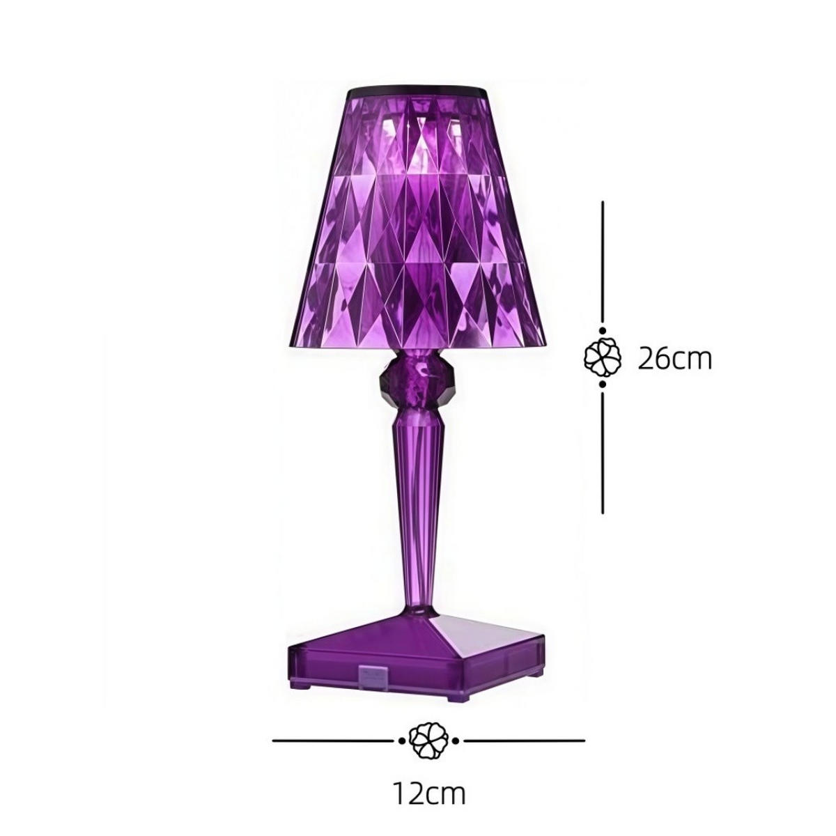 TISCHLEUCHTE Lila Diamant Akku 3 Farben - Flieder, Kunststoff (12/26/12cm) - Weltevree