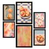 POSTER Set Mit 6 Orangefarbene Pfirsiche A3 & A4 Schwarzer Rahmen - Schwarz, Papier (29/3cm) - Nacnic