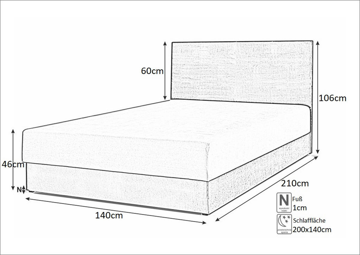 BOXBETT Majorka 140x200 cm mit Bettkasten und Matratze, rosa - Rosa, Holz (140/200cm) - Margaret Hadas24
