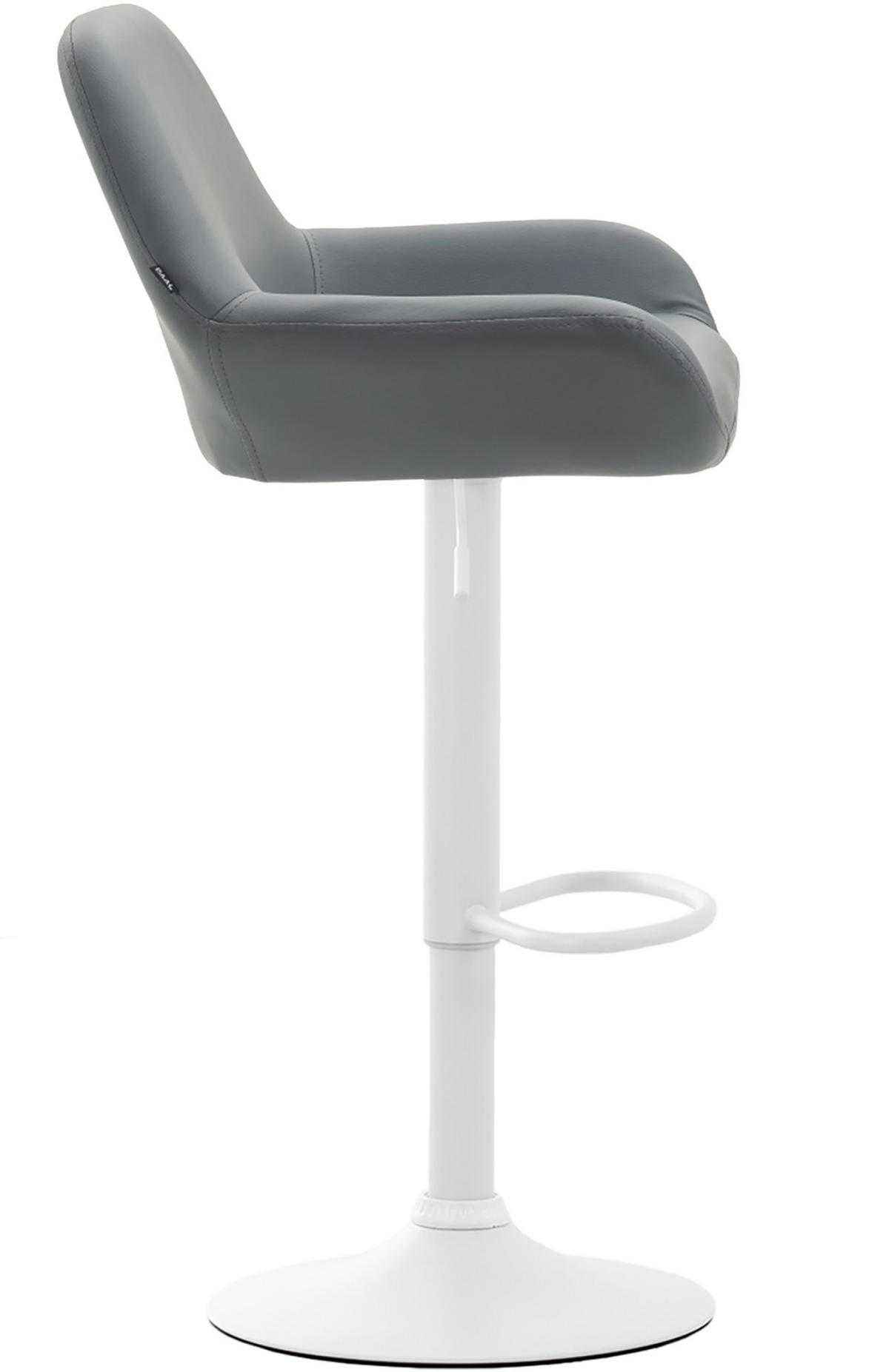 BARHOCKER 2er Set Prag Kunstleder weiß grau - Weiß/Grau, Kunststoff/Metall (51/109/52cm) - TPFLiving