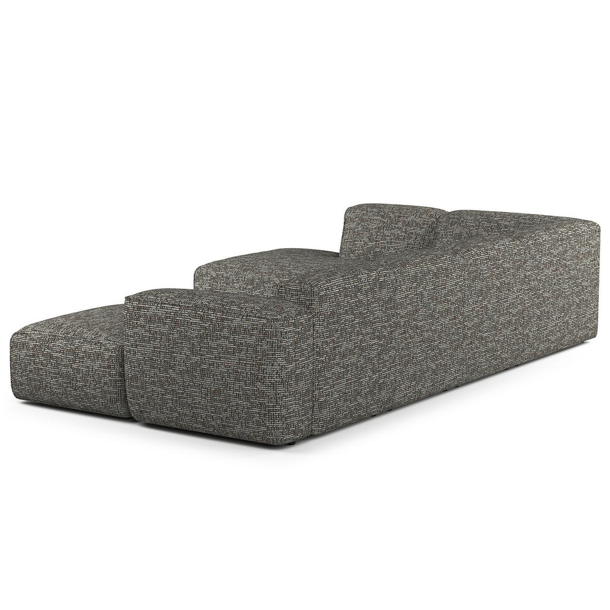 WOHNLANDSCHAFT mit Longchair - Schwarz/Grau, Kunststoff/Textil (325/71/235cm) - home24