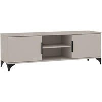 LOWBOARD Home mit 2 Türen, mit Griffen, Kaschmir - Kaschmir/Schwarz, Holzwerkstoff (150/50/40cm) - Beautysofa