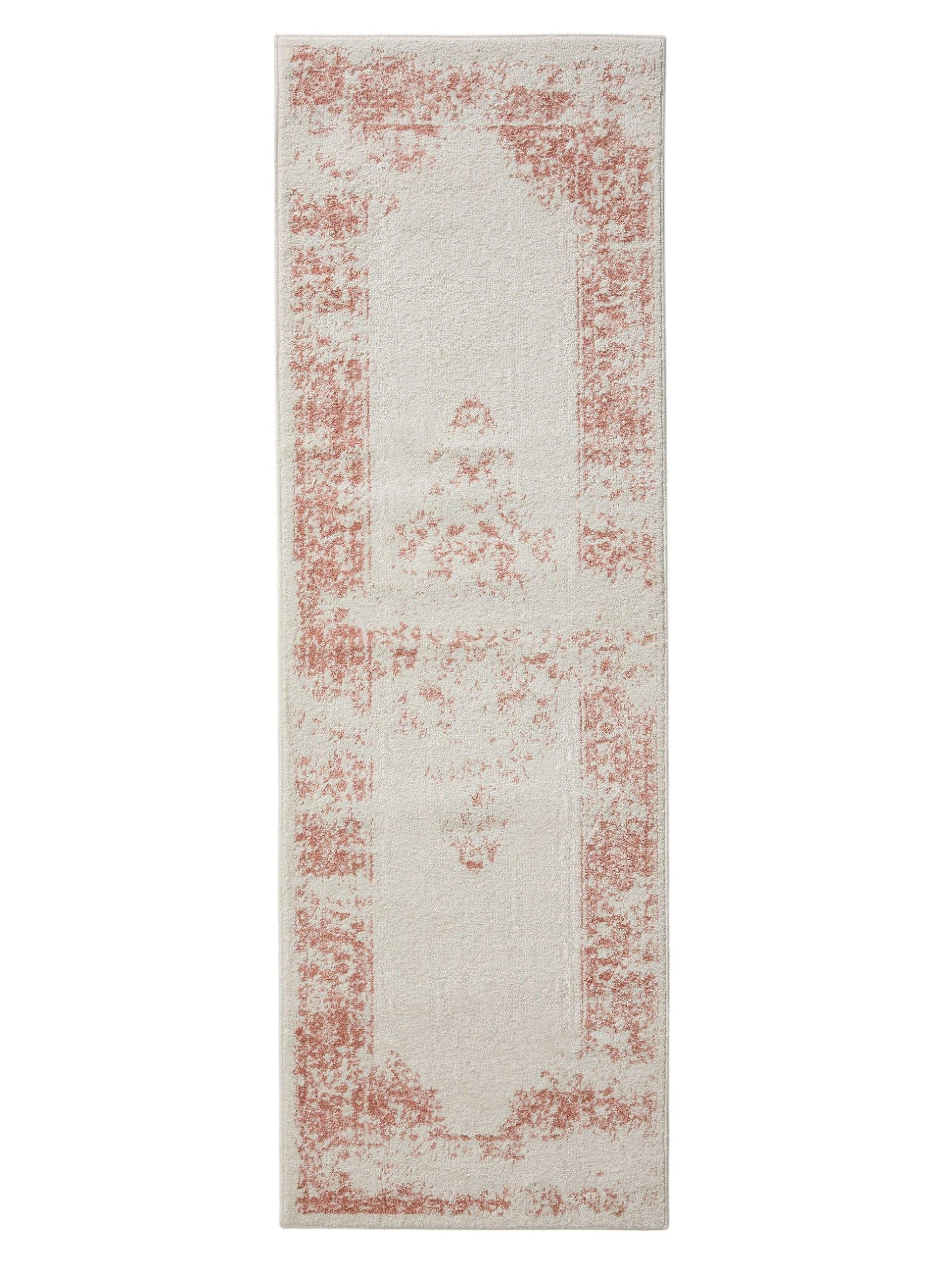 VINTAGE-LÄUFER Sia 80/240 cm - Creme/Rosa, Kunststoff (80/240cm) - benuta