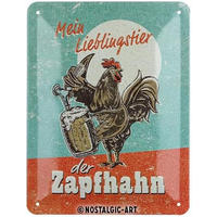 BLECHSCHILD 15/20 cm Lieblingstier Zapfhahn - Multicolor, Metall (15/20/0.5cm) - Nostalgic-Art