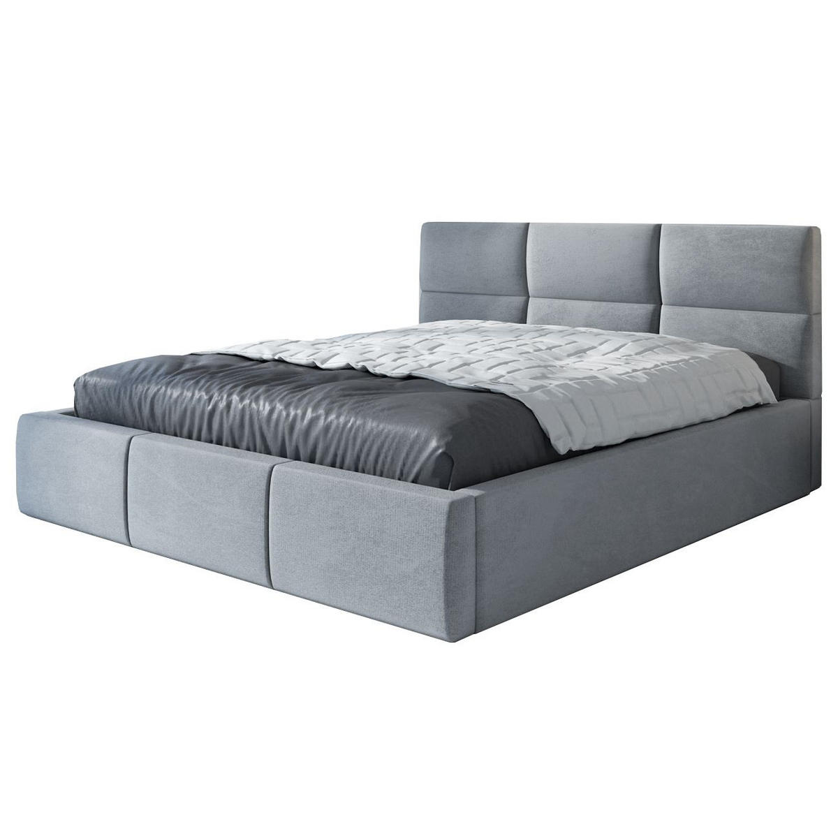 POLSTERBETT EMILI 120x200 Hellgrau - Hellgrau, Textil (120/200cm) - A&J MöbelLand