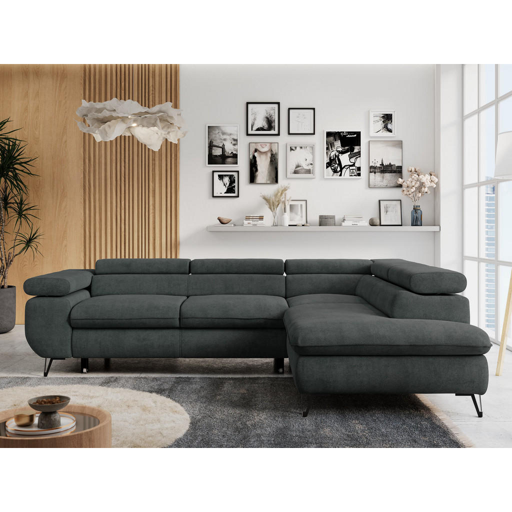 Thumbnail - MKS Ecksofa, Dunkelgrau, Textil, 3-Sitzer, L-Form,L-Form, 273x208 cm, Oeko-Tex®, Wohnzimmer, Sofas & Couches, Wohnlandsc...