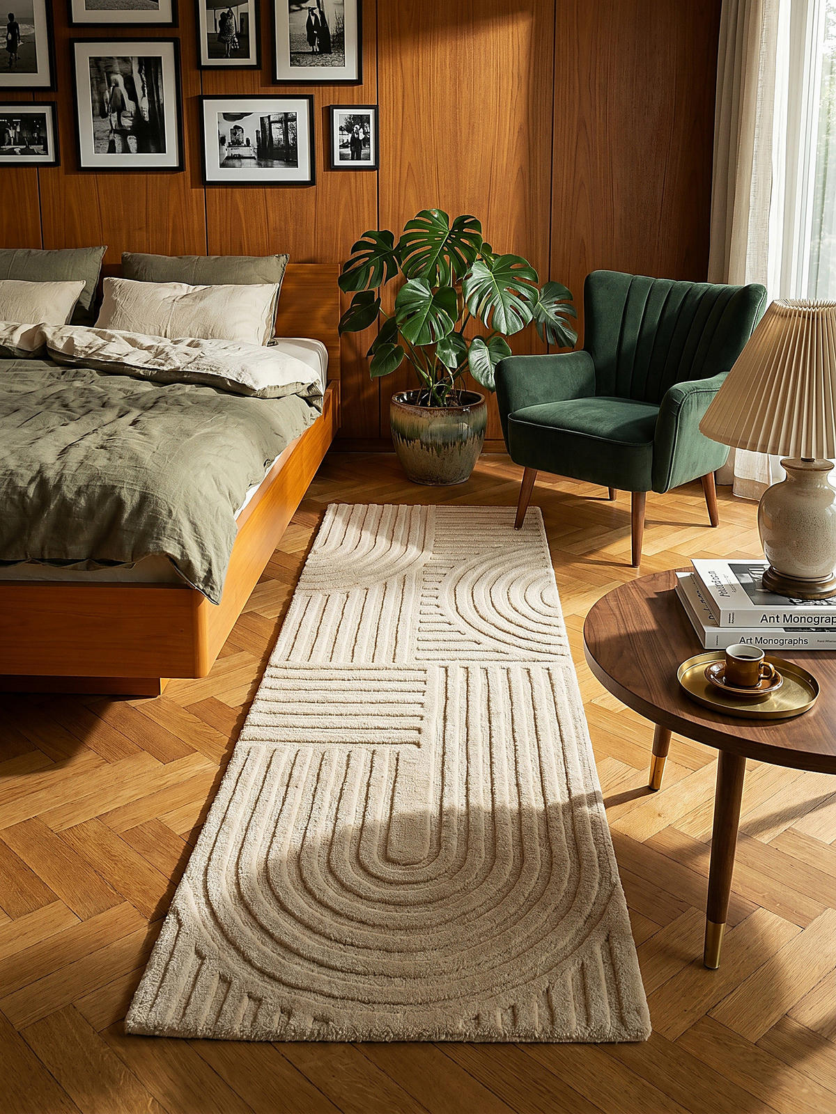 TEPPICH aus Wolle LEVEN in Natur, geometrisch, 60 x 230 cm - Beige, Textil (60/230cm) - KADIMA DESIGN