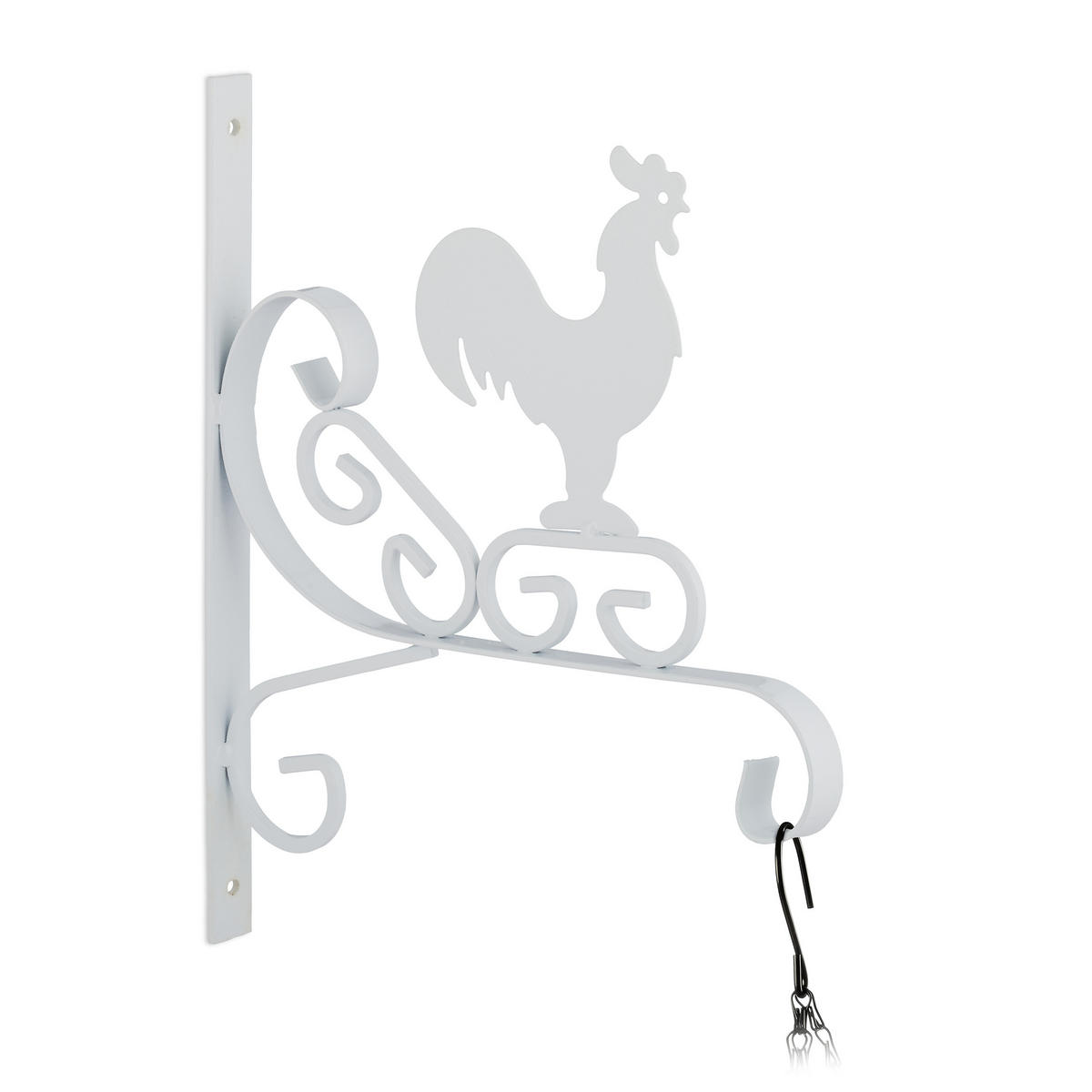 BLUMENAMPELHALTERUNG - Weiß, Metall (25.5/30/2cm) - Relaxdays