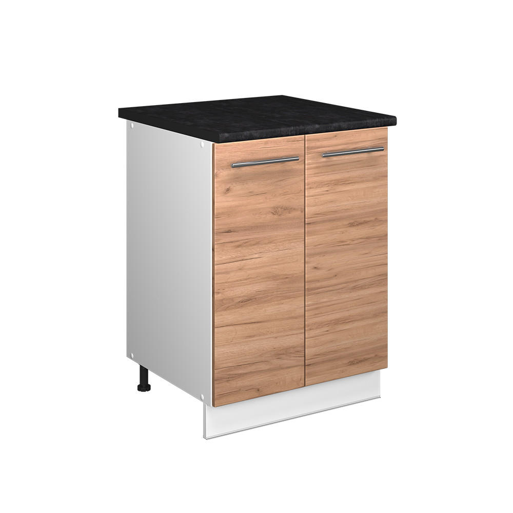 DISKBÄNKSSKÅP Fame-Line, Goldkraft ek/Vit, 60 cm Honungsek, Vit 82/60/60 cm