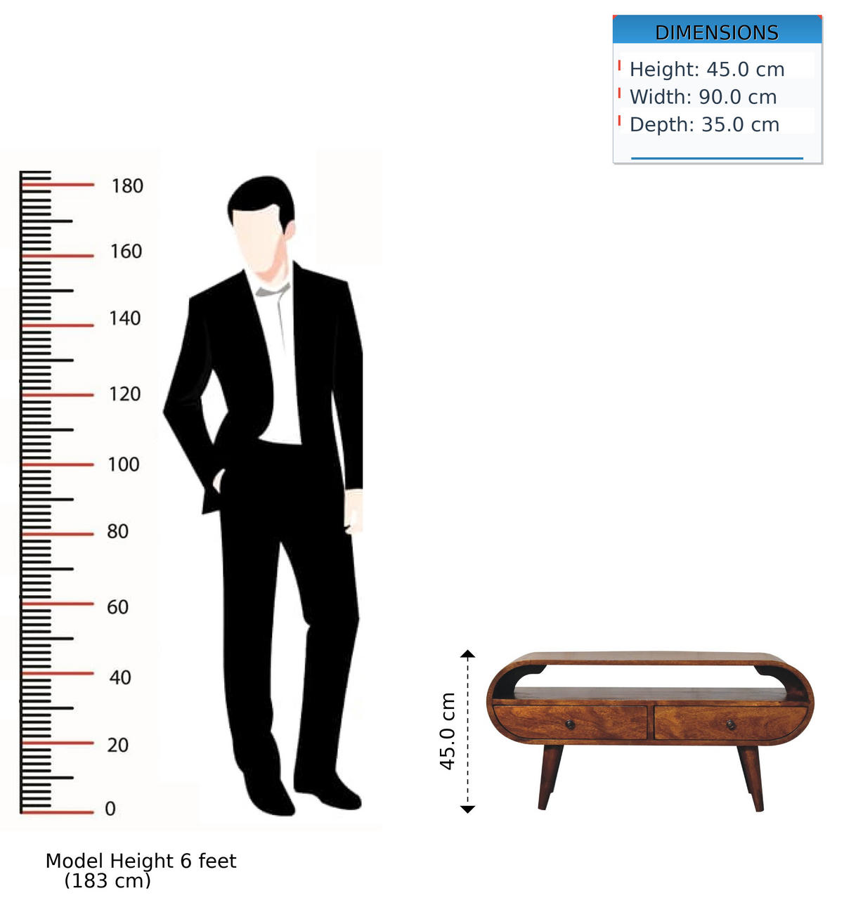TV-ELEMENT mit Kastanienholz-Finish - Kastanienfarben/Messingfarben, Holz/Metall (90/45/35cm) - Artisan Furniture