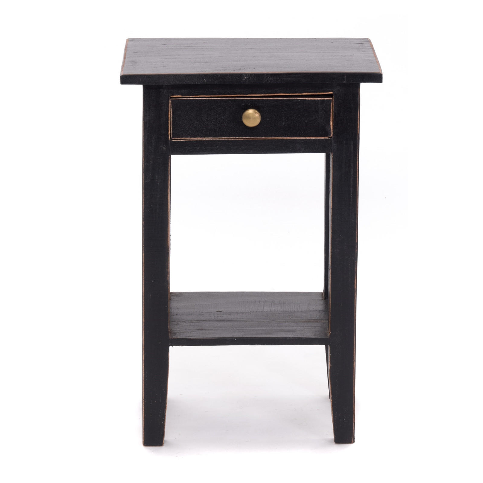 TELEFONTISCH PLANTA Mahagoni Massivholz, mit Schublade 09 voodoo - schwarz - Schwarz, Holz (24/34/52cm) - DESIGN DELIGHTS