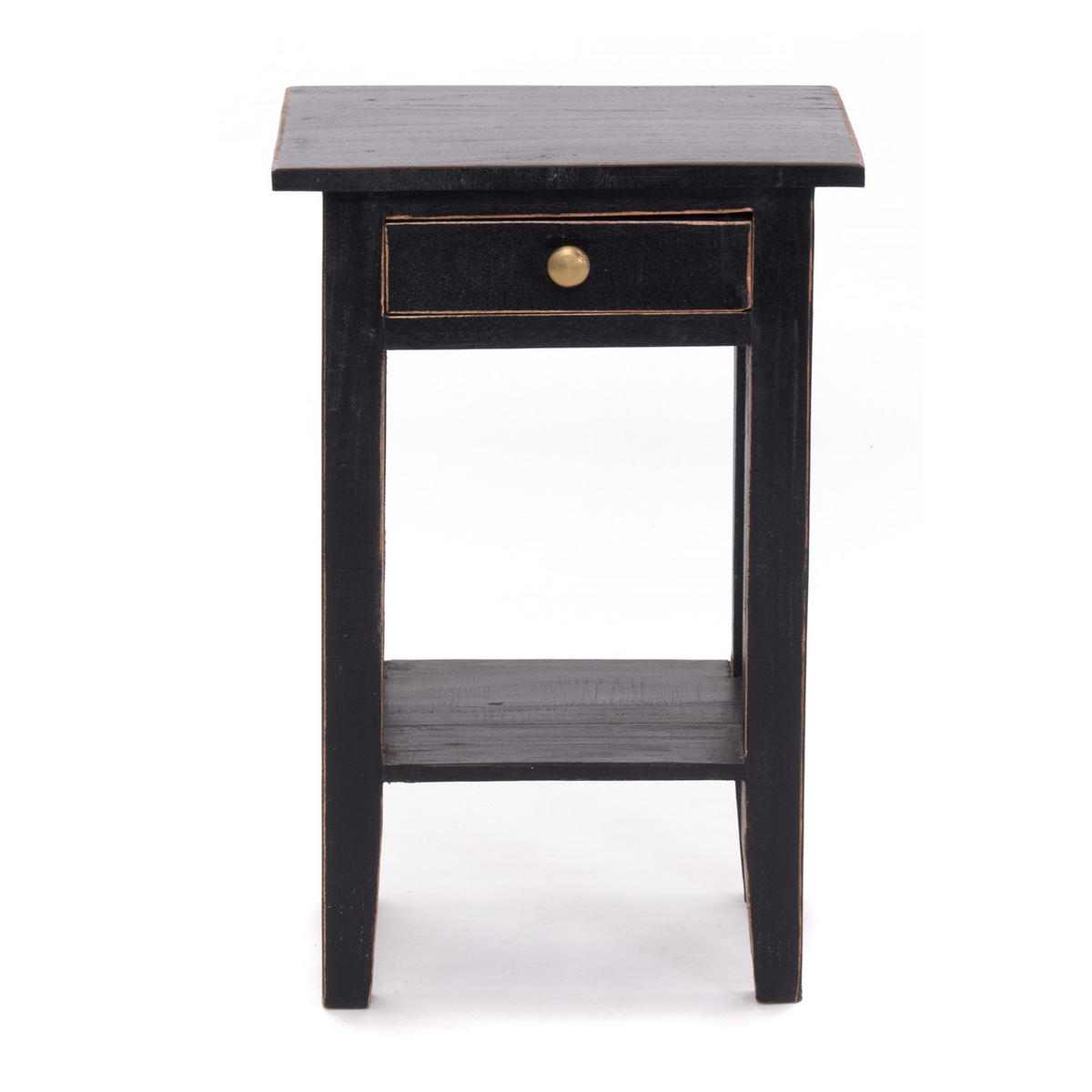 TELEFONTISCH PLANTA Mahagoni Massivholz, mit Schublade 09 voodoo - schwarz - Schwarz, Holz (24/34/52cm) - DESIGN DELIGHTS