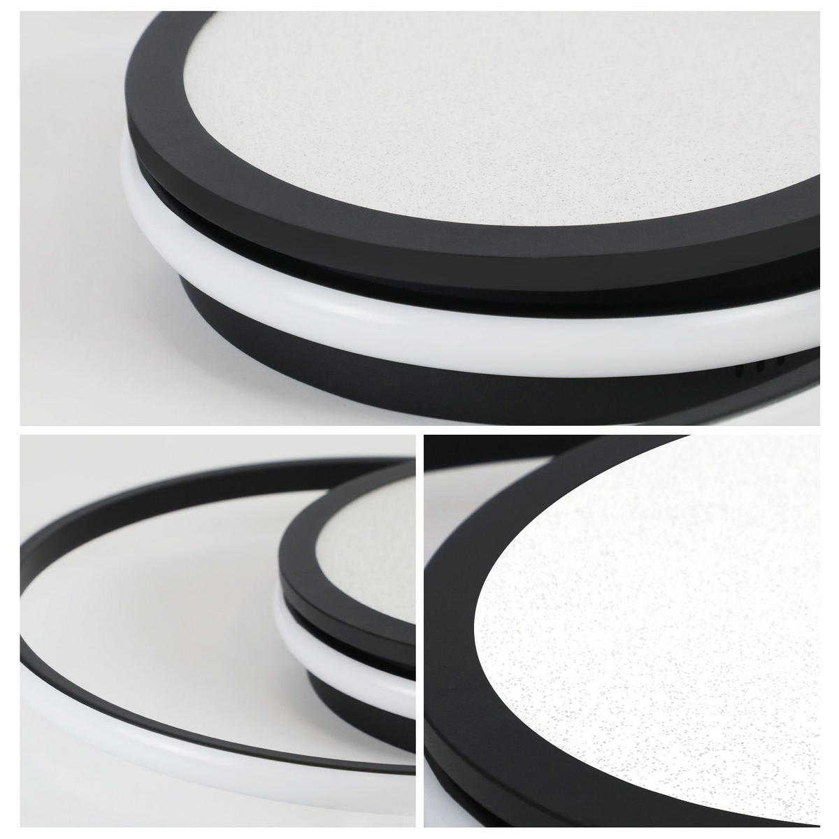 LED-DECKENLEUCHTE Bruno 47/47/7 cm - Schwarz, Metall (47/47/7cm) - Nettlife