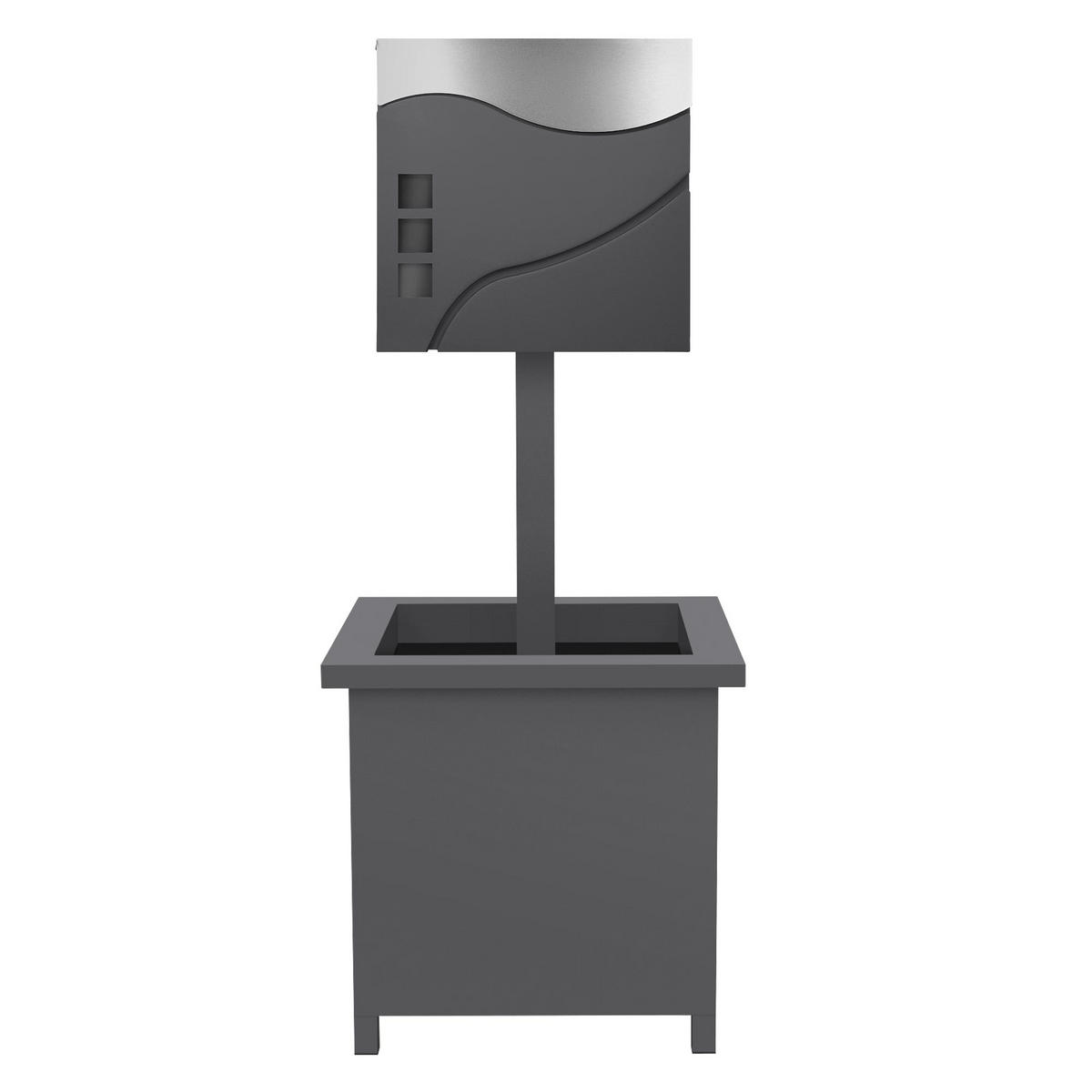 BRIEFKASTEN Anthrazit-Silber mit bepflanzbarem Ständer - Anthrazit, Metall (120cm) - ECD-Germany
