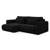 ECKSOFA mit Schlaffunktion Samt Stoff Schwarz - Schwarz, Kunststoff/Textil (149/240cm) - Makamii