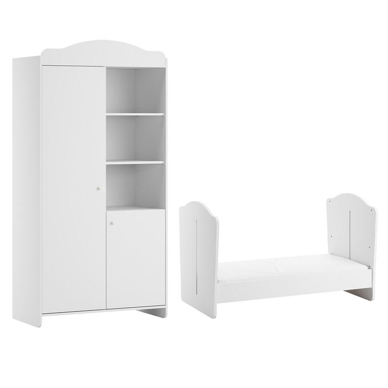 BABYZIMMER 2-teilig Megeve Weiß - Weiß, Holzwerkstoff (144.4/87/86cm) - Petits-meubles
