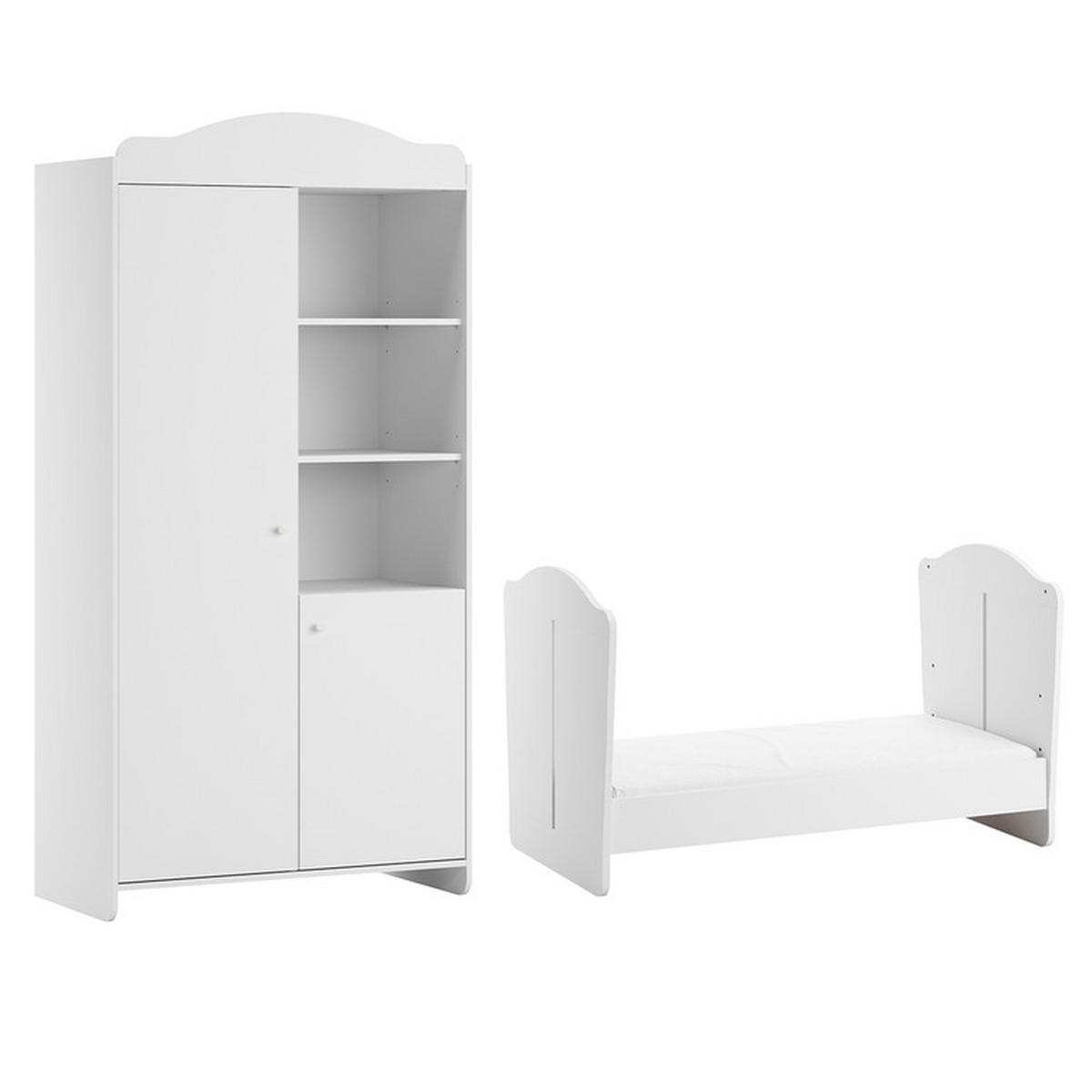 BABYZIMMER 2-teilig Megeve Weiß - Weiß, Holzwerkstoff (144.4/87/86cm) - Petits-meubles