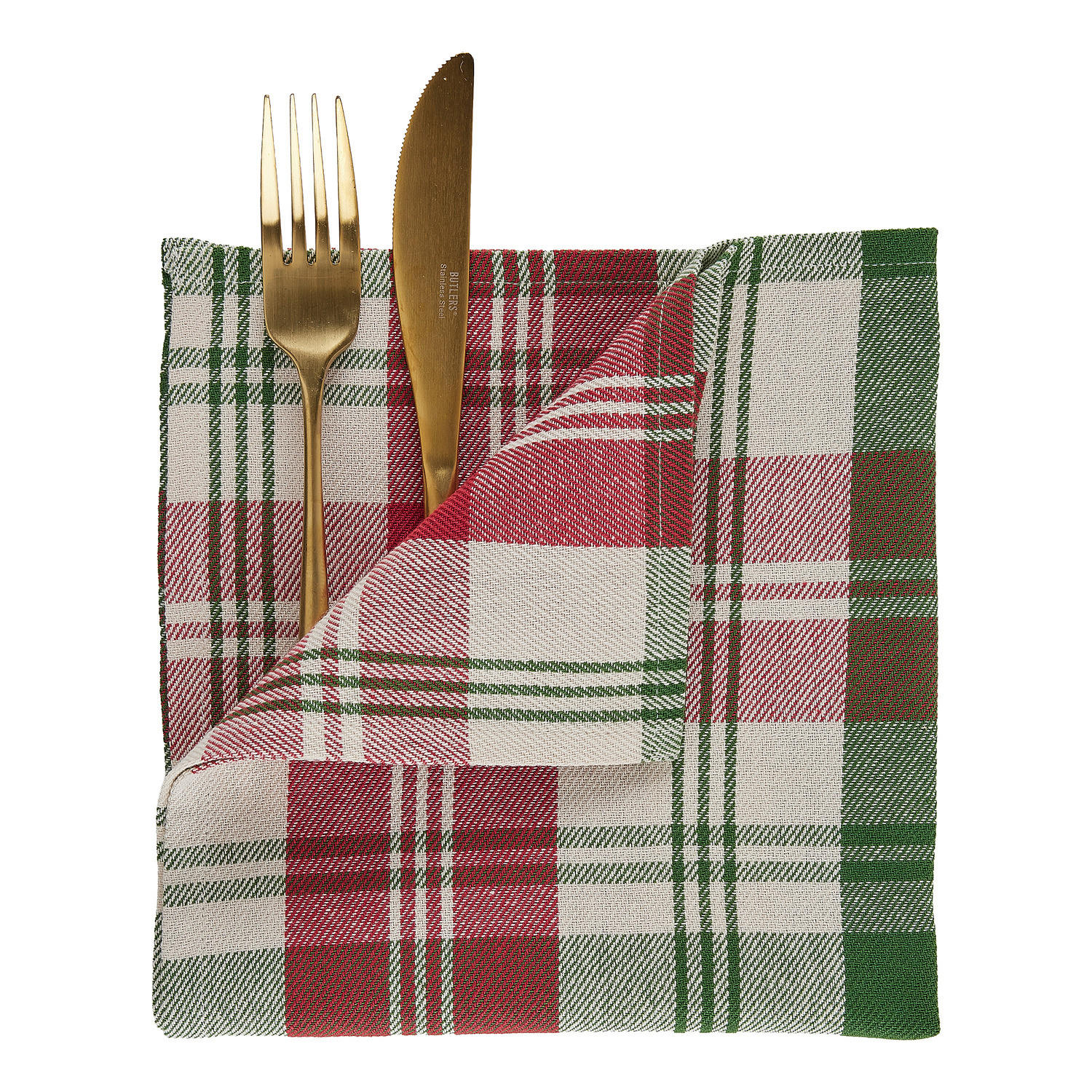 SERVIETTE Highlands - Rot/Grün, Textil (42/42cm) - Butlers