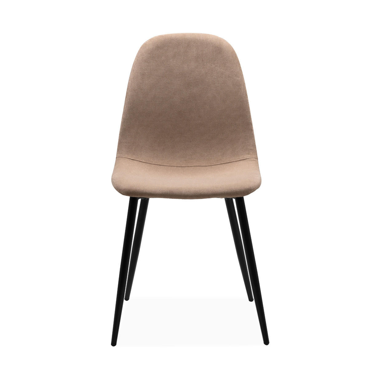 ESSZIMMERSTÜHLE KORD SAMT METALLRAHMEN SCHWARZ 4er set 50/83/50 cm - Beige, Metall (50/83/43cm) - Calicosy