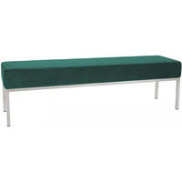 SITZBANK 160/40 cm Samt grün - Edelstahlfarben/Grün, Textil/Metall (160/46/40cm) - CLP