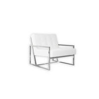 LOUNGESESSEL Duban Weiß Bouclé-Stoff - Silberfarben/Weiß, Holz/Textil (84/81/89cm) - S-Style Möbel