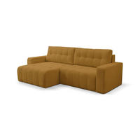 ECKSOFA Masina Gelb, Schlafsofa aus Cordstoff - Gelb, Holzwerkstoff (245/143cm) - Bettso