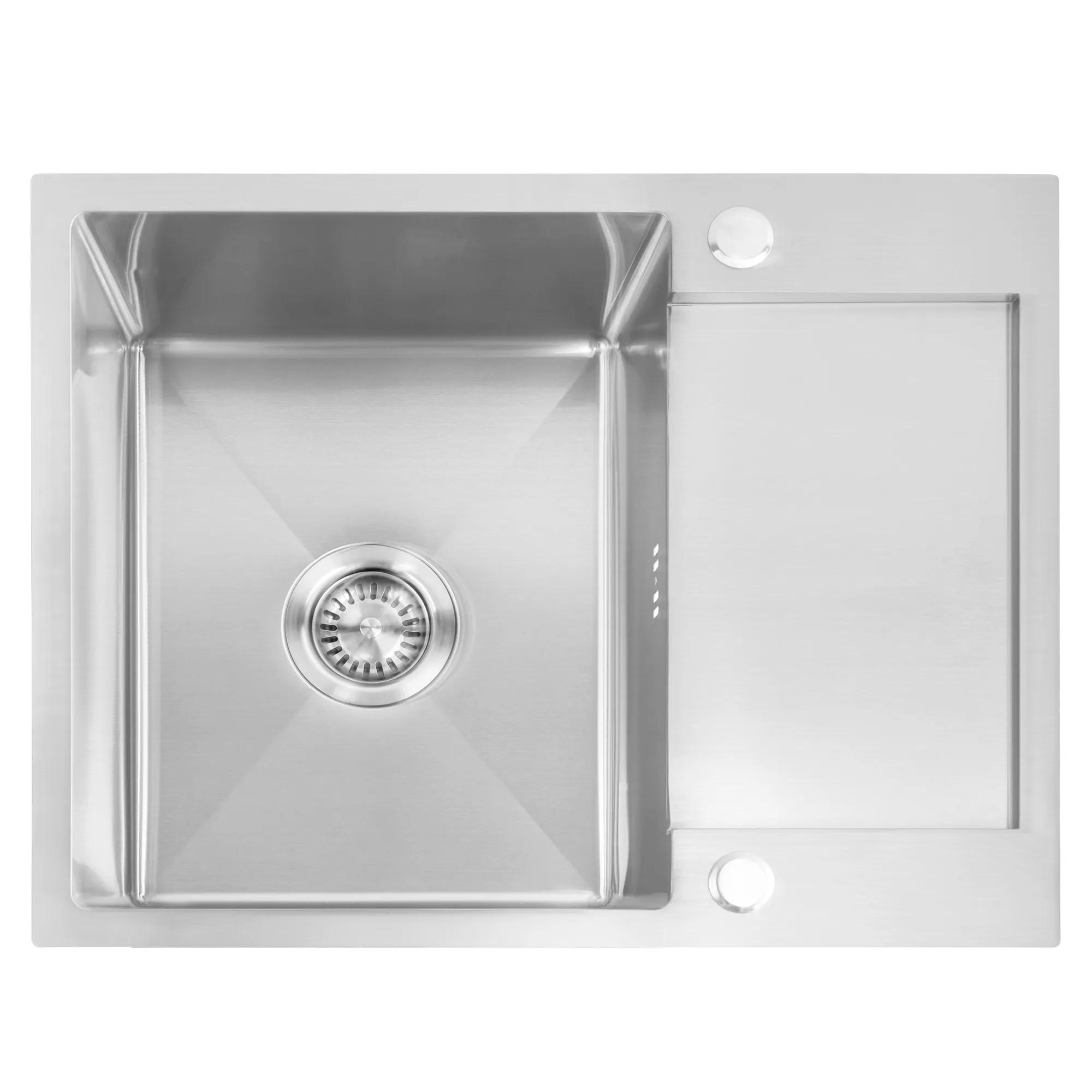 EDELSTAHLSPÜLE Rea Paul Brush Nickel ohne Küchenarmatur - Nickelfarben, Metall (48/19/60cm) - REA