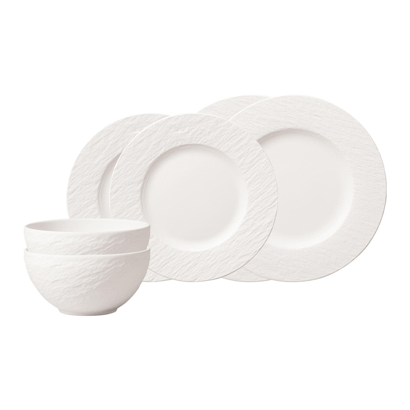 BASIC-SET Manufacture Rock Blanc weiß 6er Set - Weiß, Keramik (1/1/1cm) - Villeroy & Boch