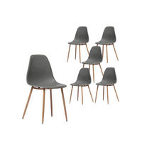 ESSZIMMERSTUHL Nina Grau 45 cm x 80 cm 6er-Set - Grau, Kunststoff (45/80/53cm) - Klast Home