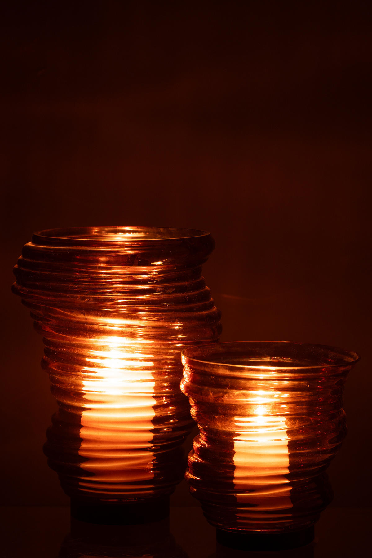 VASE TORNADI - Glas - Braun - L - Ø 20 cm - Braun, Glas (27.5cm) - J-Line