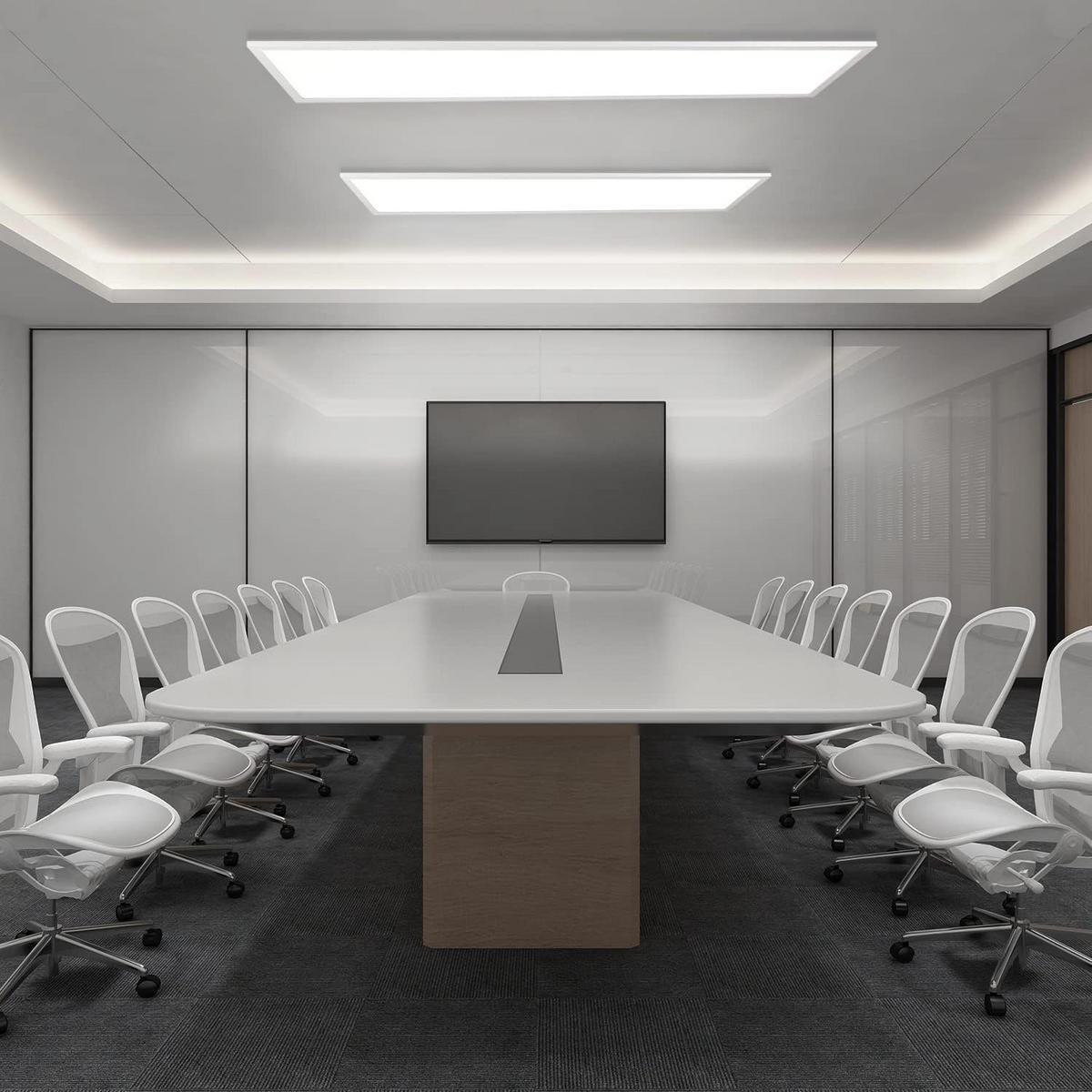 LED-DECKENLEUCHTE Nelly 120/30/1 cm - Weiß, Metall (120/30/1cm) - Nettlife