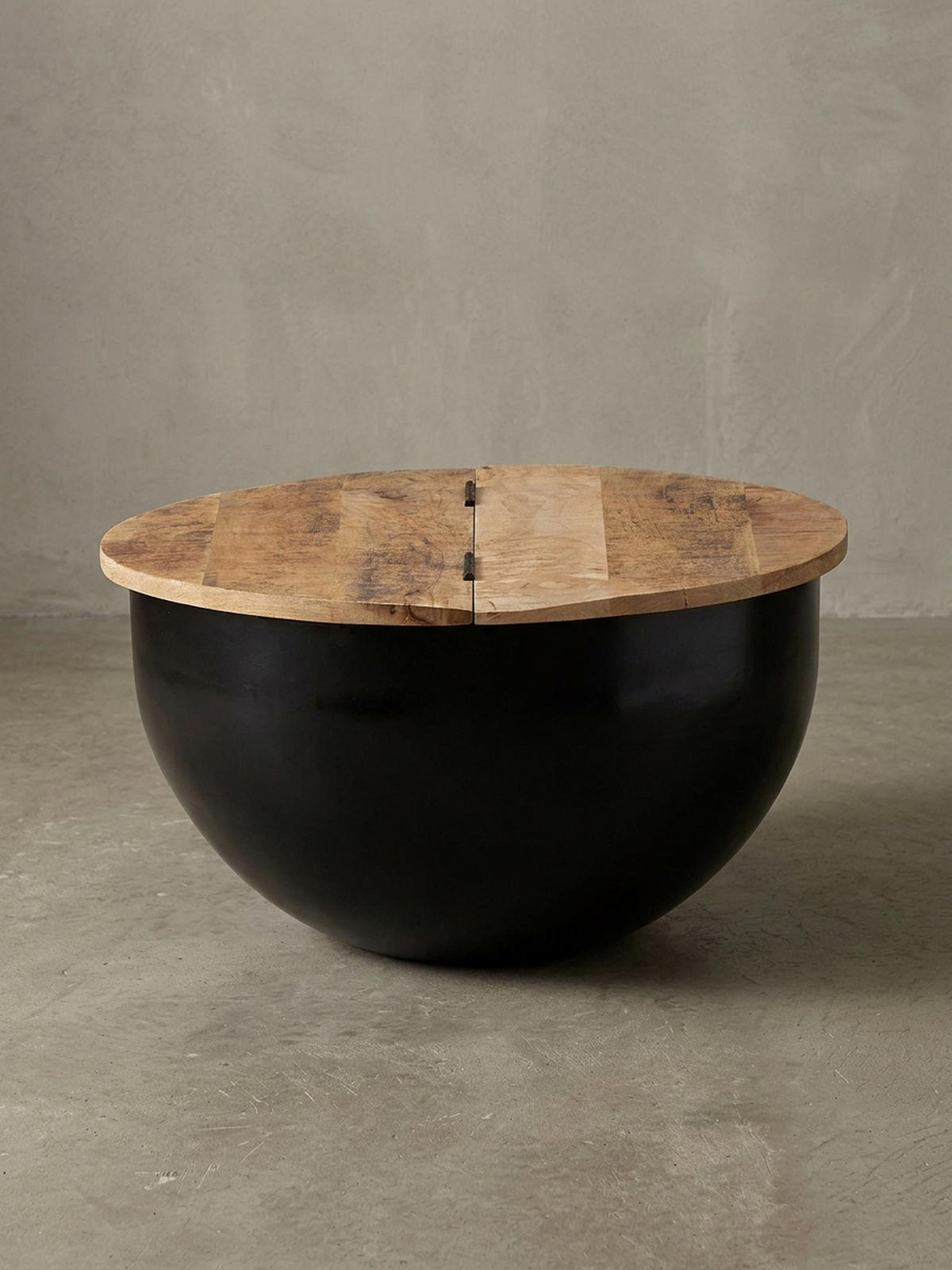 COUCHTISCH Industrial-Style Mango-Holz mit Metall, Aufklappbarer Stauraum - Schwarz, Holz/Metall (60/60/34cm) - KADIMA DESIGN