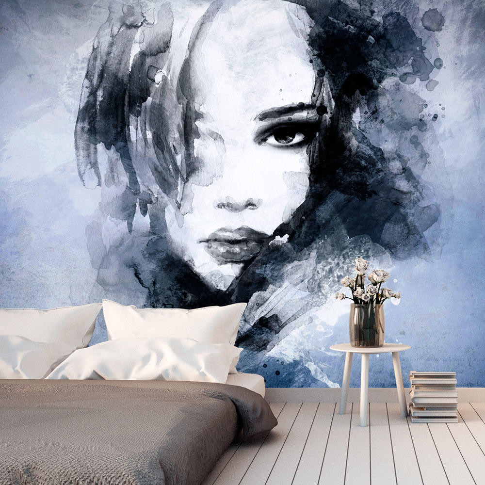 VLIESTAPETE Blau 200/140 cm - Blau/Schwarz, Textil (200/1cm) - KUNSTLOFT