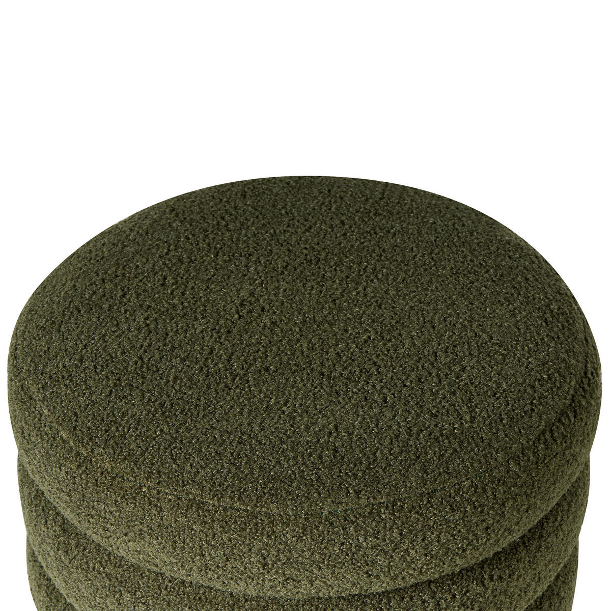 POUF Bouclé Grün Chilly - Goldfarben, Metall (42/41/42cm) - Beliani