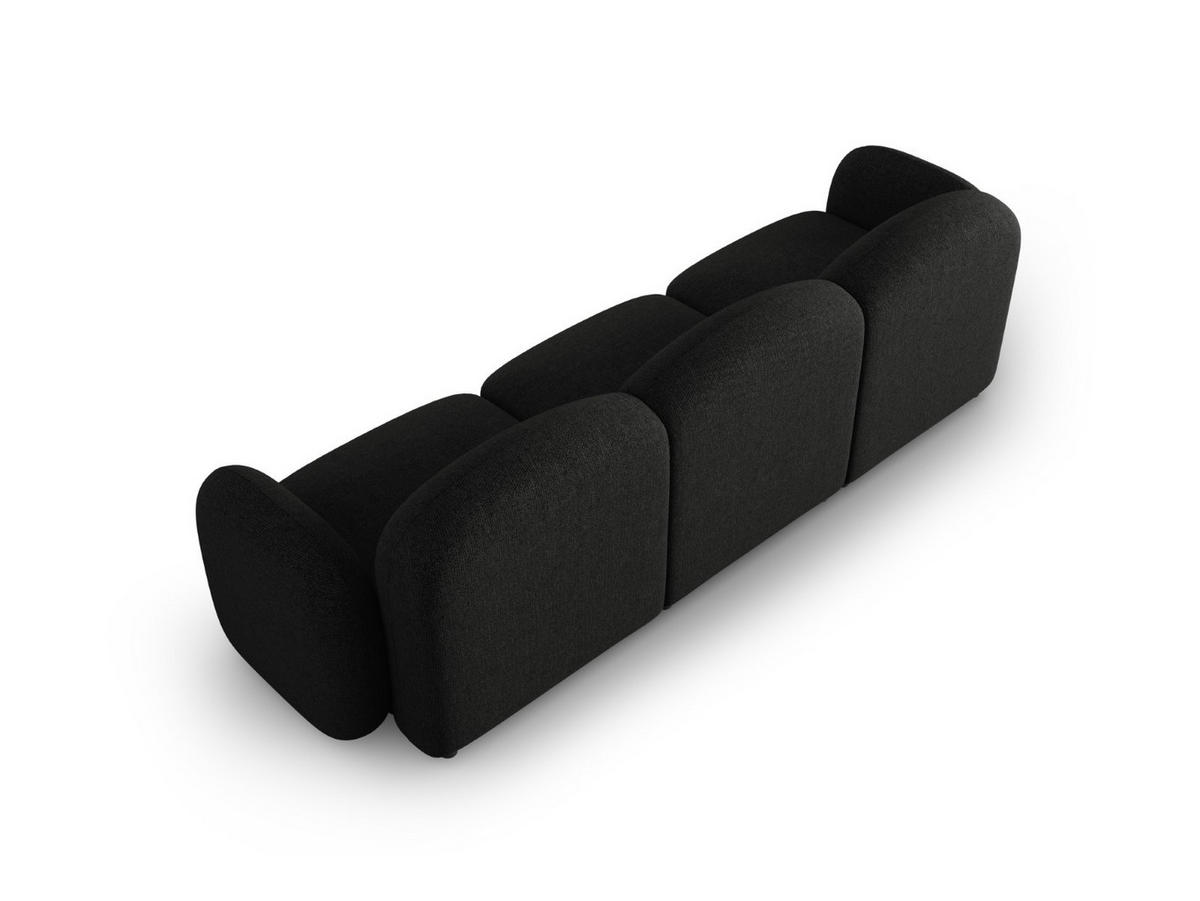 SOFA Blair aus Chenille-Stoff mischung schwarz 3 Sitzplätze - Schwarz, Textil (87/80/272cm) - Micadoni