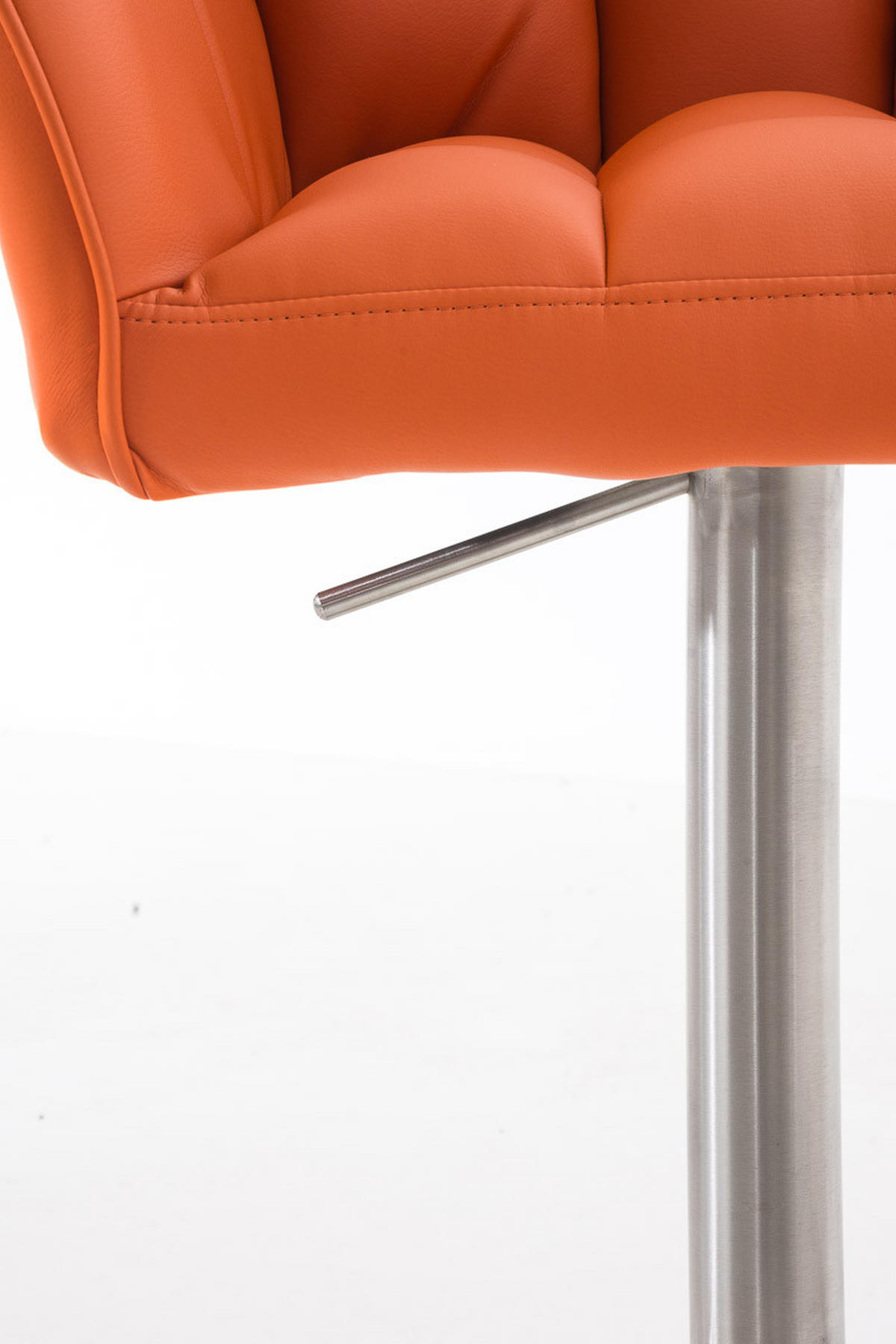 BARHOCKER Sihar Kunstleder Orange Silber - Orange, Leder/Metall (64/88/45cm) - DELUKE