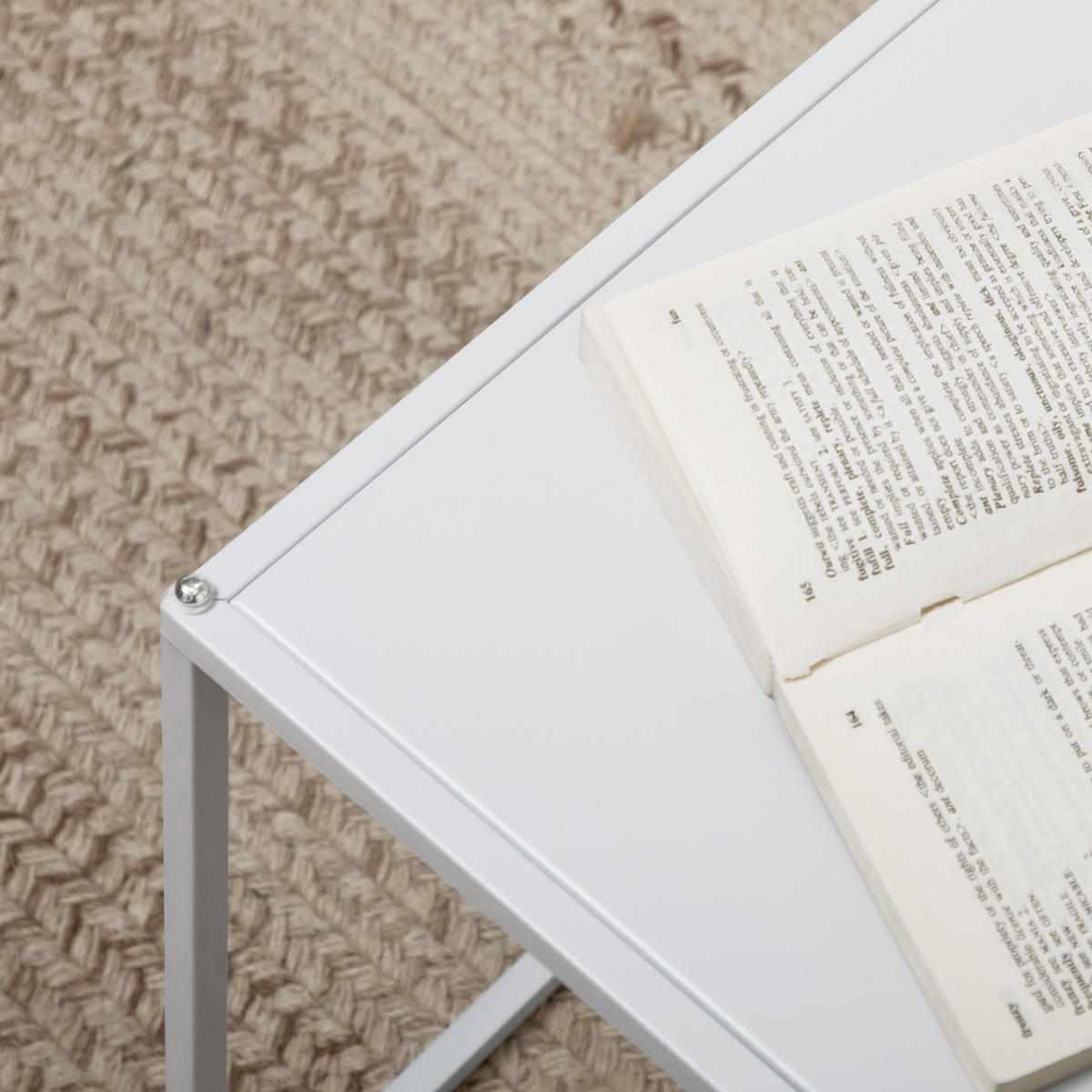 COUCHTISCH 2er-Set Quadratisch Stahl - Weiß, Metall (40/40/40cm)