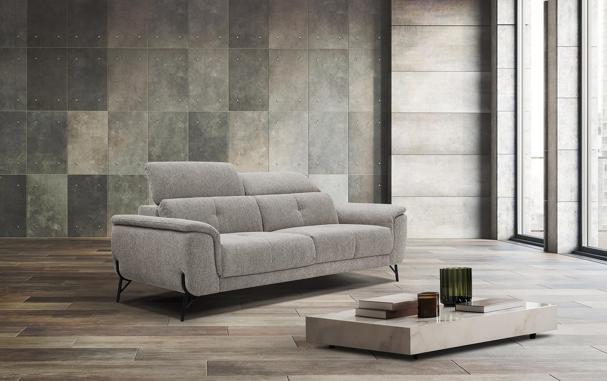 SOFA AVENA 3-Sitzer, taupe - Taupe, Holzwerkstoff/Textil (204/80/108cm) - Courtois Laville