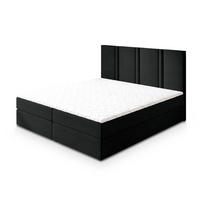 BOXBETT LARIO 160x200 cm mit Matratze und Topper - Schwarz - Schwarz, Holz (160/200cm) - MASSENO