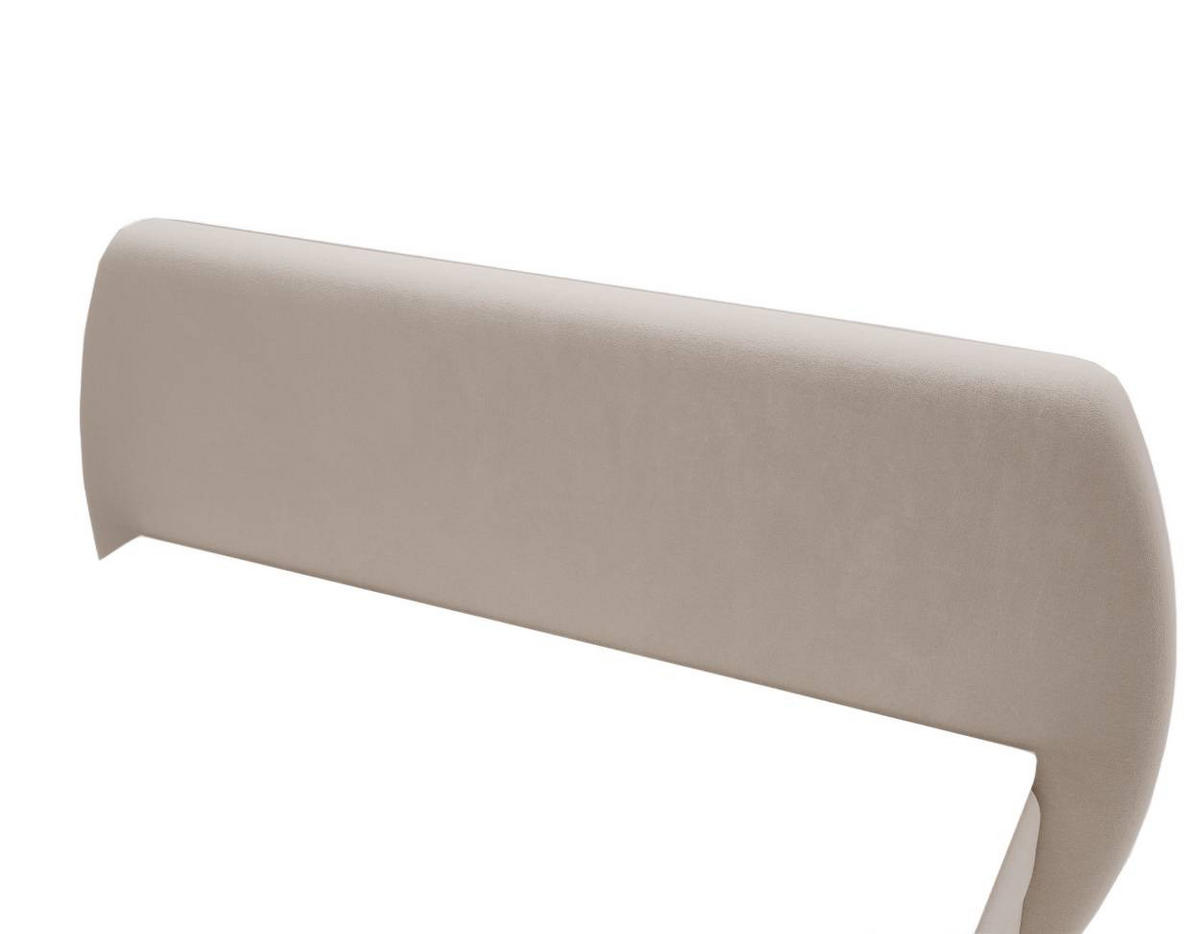 BOXBETT Bloom mit abgerundetem Kopfteil, Stoff Komodo Dunkelbeige 120x200 cm - Cappuccino, Holz (120/200cm) - Kaiser Möbel
